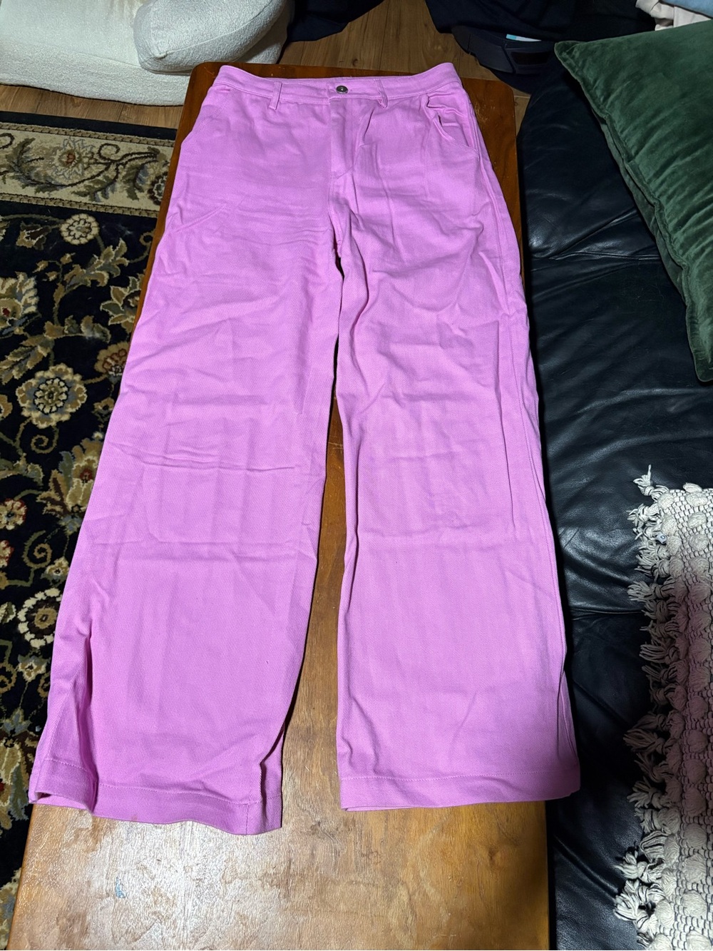 en;semble Orchid Pink Wide Leg Cotton Pants Size Small